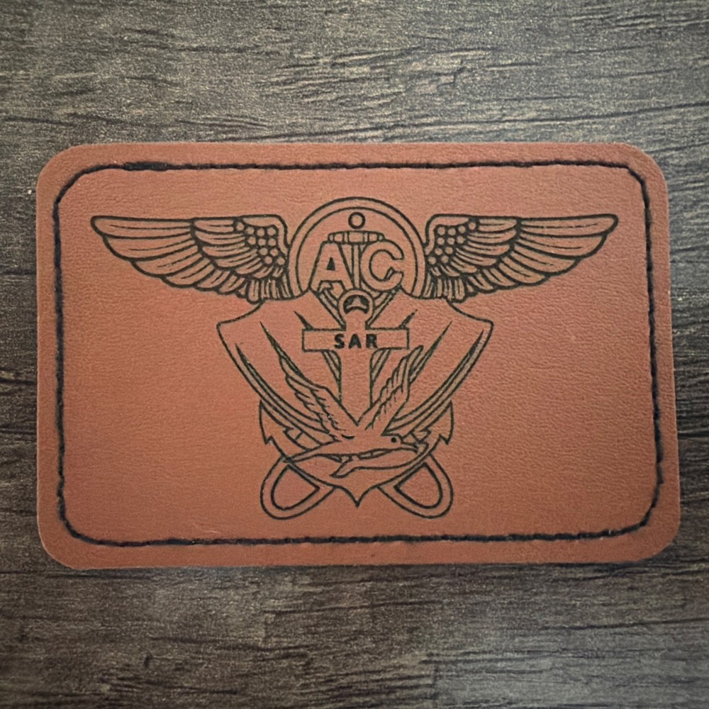 US NAVY Leather Patch RESCUE SWIMMER Patch 3  inch  x 2 inch