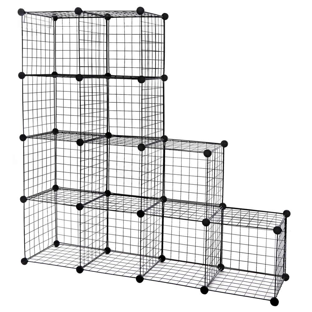 12-Cube Storage Shelf Wire Cube Storage Organizer DIY Closet Cabinet Indoor