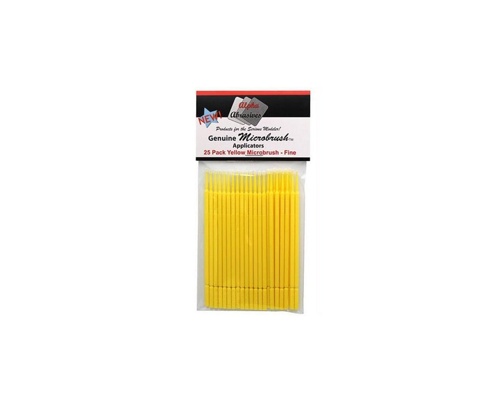 Alpha Abrasives Ultrabrush Regular Micro Brushes (Yellow) (25) [ALB1301]