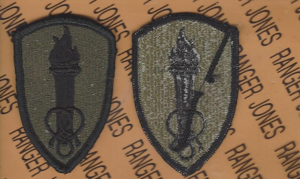 US Army Administration Center & School OD Green & Black BDU uniform patch m/e