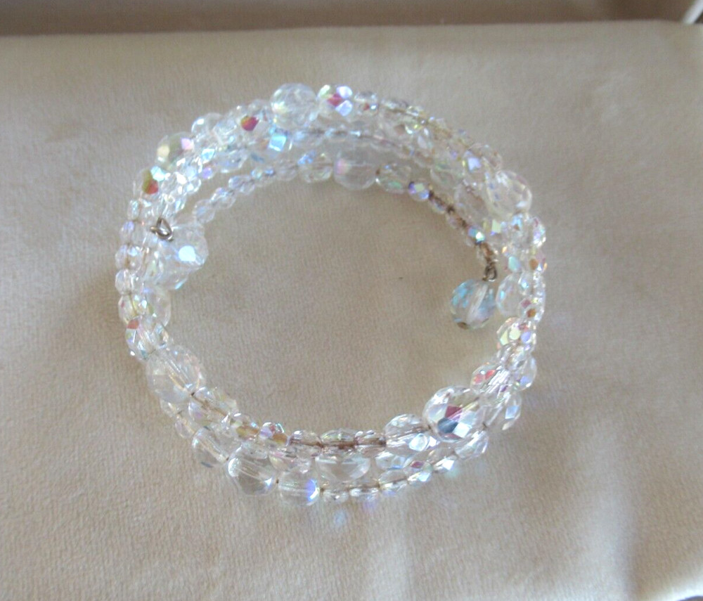 Memory Wire Multiple Rows AB Wrap Adjustable Bracelet, Size S/M New