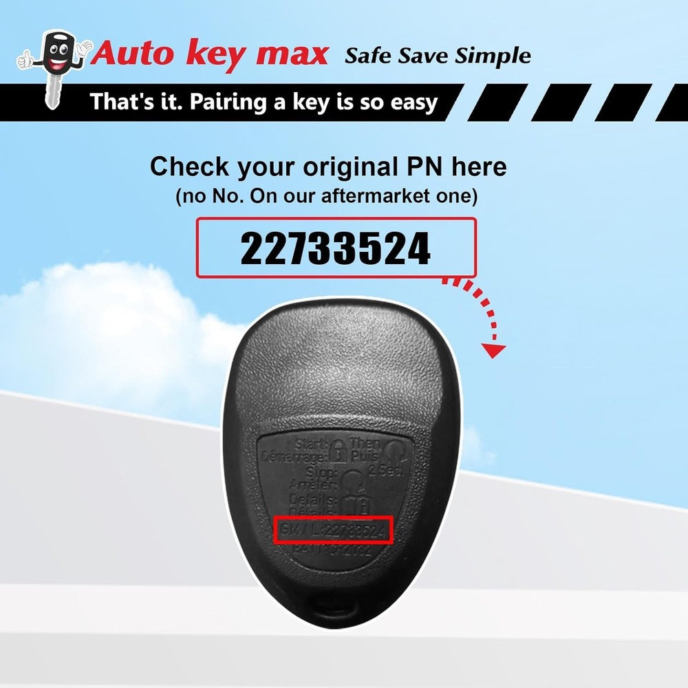 Simple Key Fob, Keyless Entry Remote Programmer Kit, Replacement for Chevy