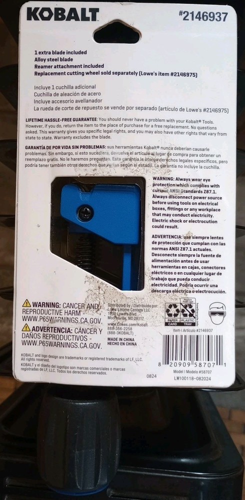 Kobalt Screw - Feed Copper Cutter 2146937 With Quick Release Button