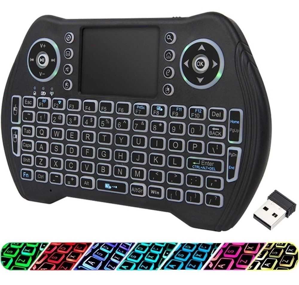 Mini Wireless Keyboard Touchpad Mouse  Rechargable Battery ANDROID TV Xbox Pc