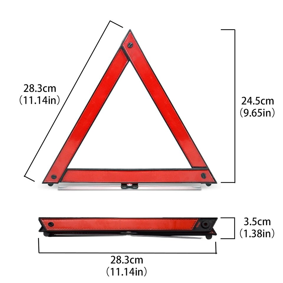 REFLECTIVE WARNING SIGN FORDABLE TRIANGLE CAR HAZARD BREAKDOWN EU EMERGENCY