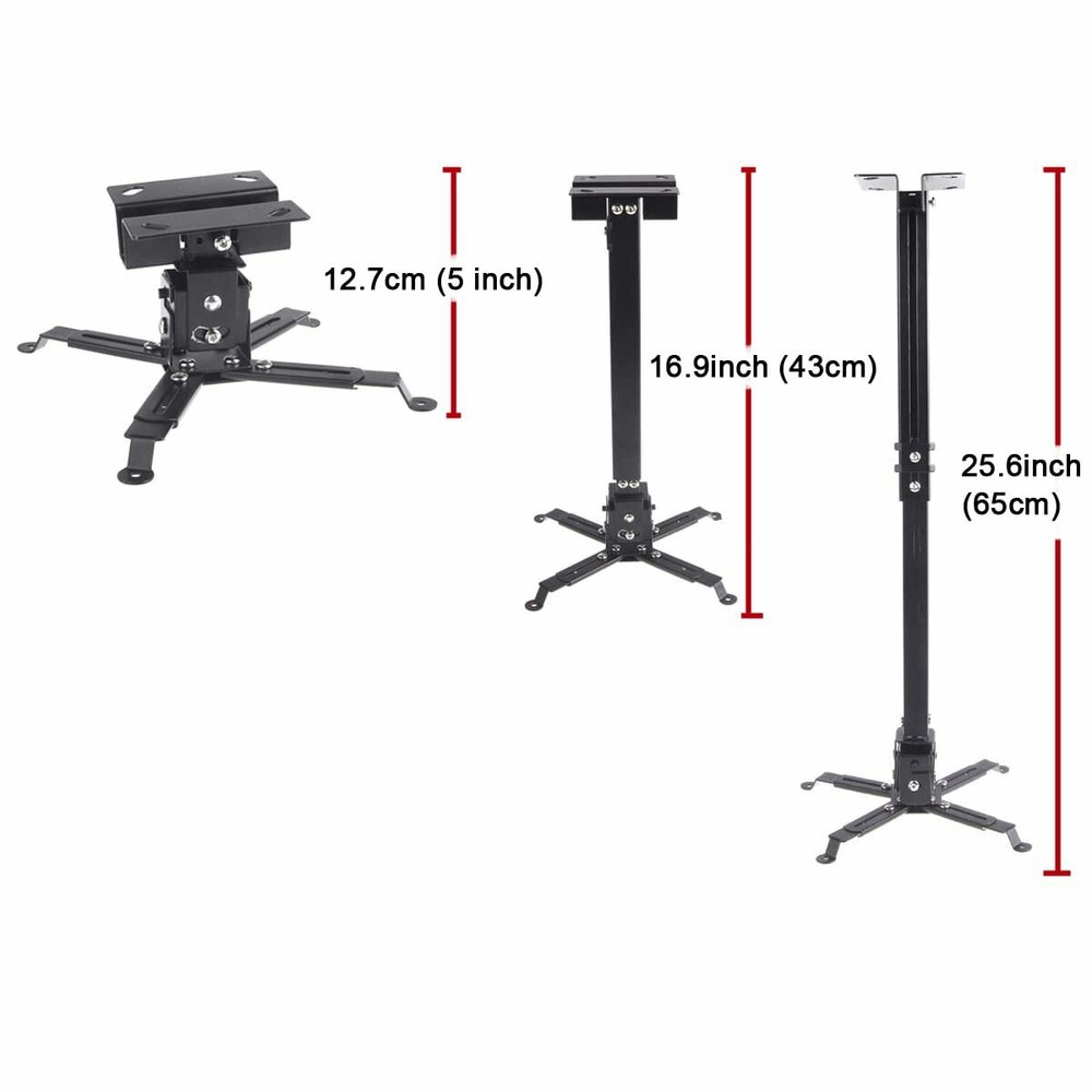 Universal Projector Mount Extendable Adjustable Tilt DLP LCD Ceiling Bracket