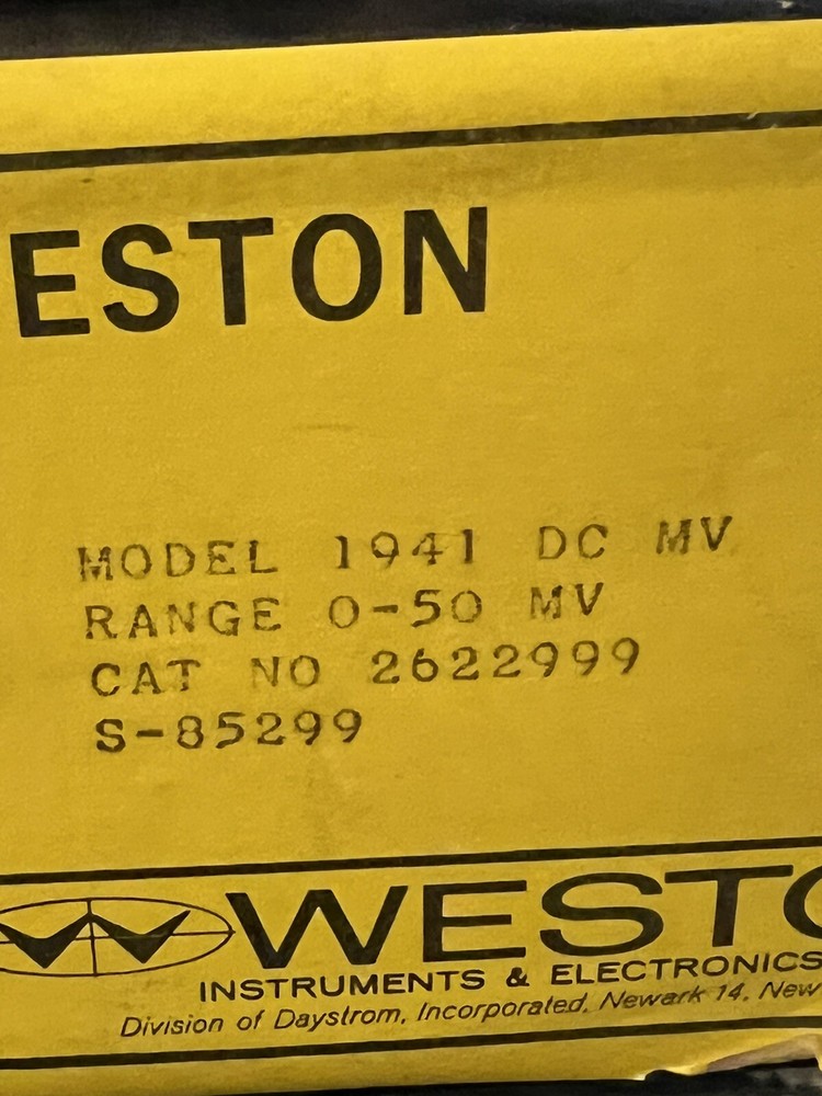 NOS - Weston Instruments Model 1941 DC MV Range 50 Microamps Panel Meter