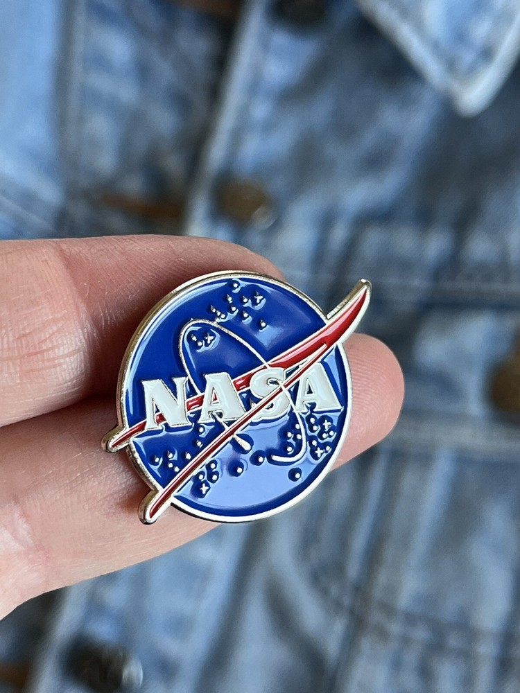 NASA Logo Silver Plated Enamel Pin