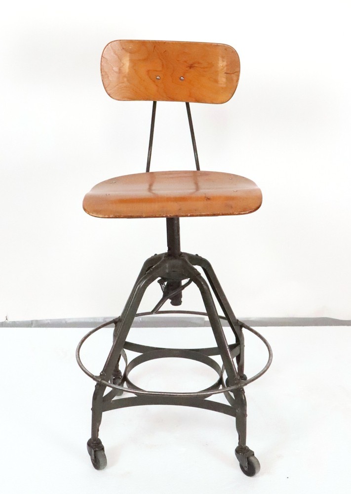 Vintage Industrial Toledo Drafting Stool