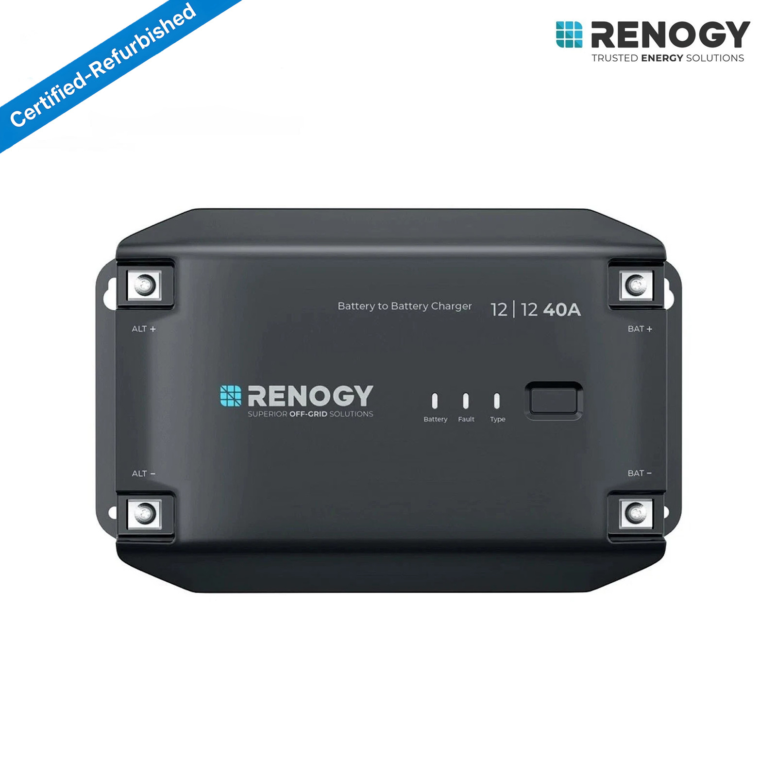 Renogy 12V 40A DC-DC Battery Charger Smart Gel AGM Lithium Charger Refurbished