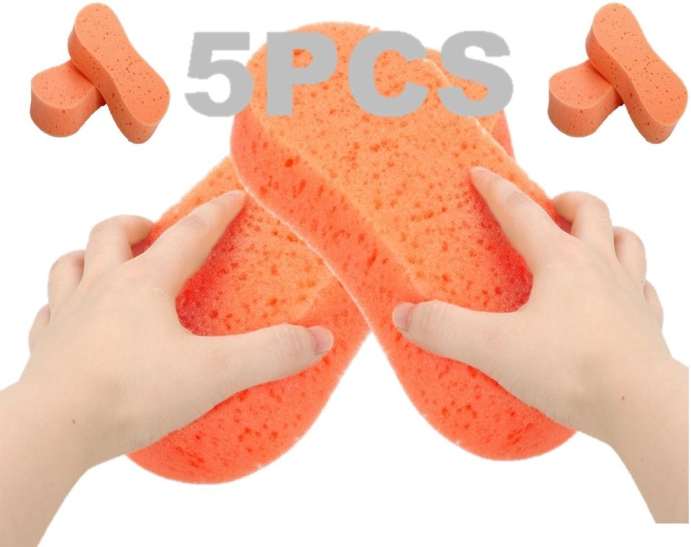 Ultimate Premium 5-Pack Coral Sponge Set - Extra Soft, Non-Scratch, Foaming &...