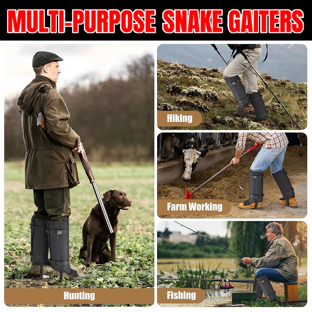 Snake Gaiters Waterproof Anti-Bite Lower Leg Guards Boots fr Men Hunting Hiking
