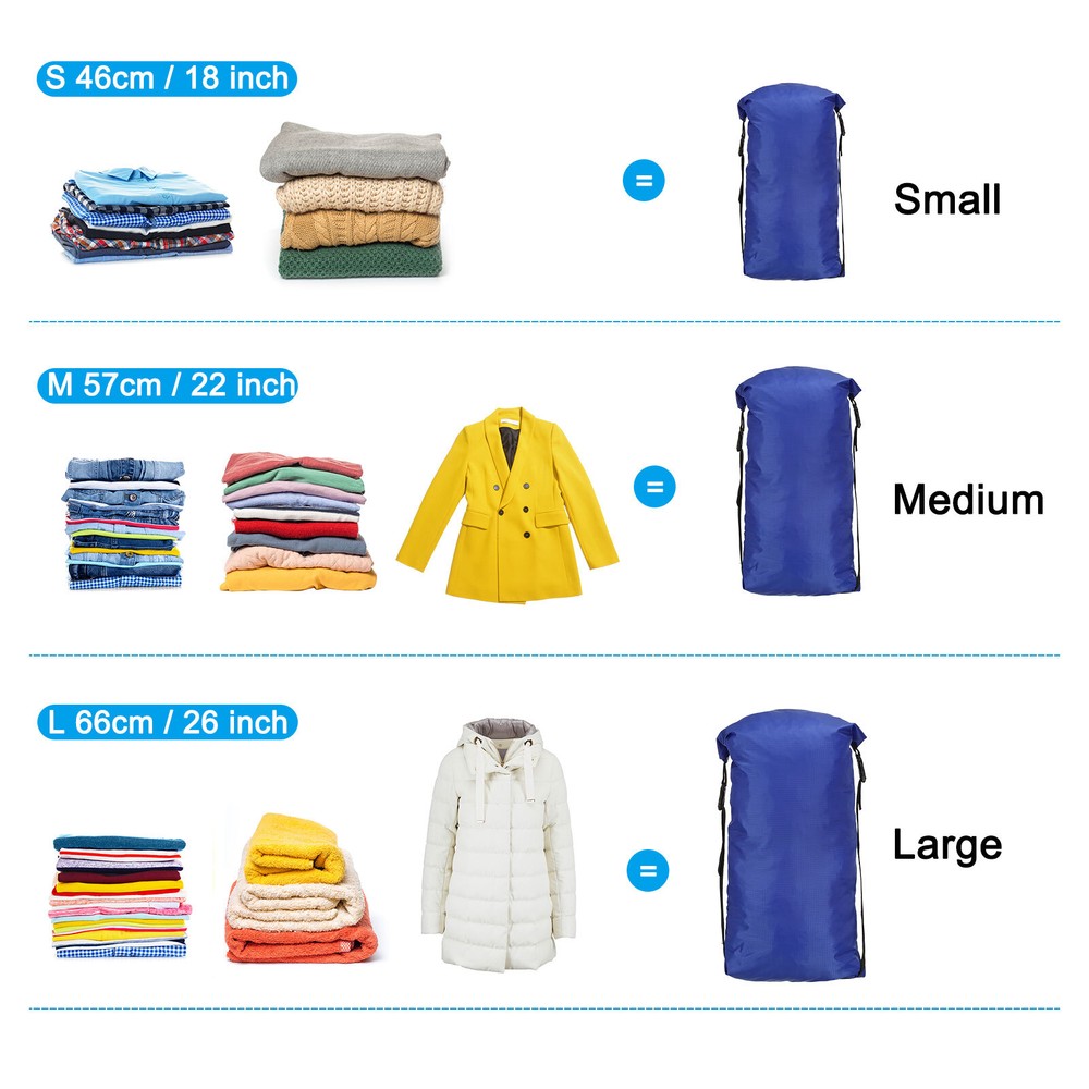 Compression Stuff Sack, S Waterproof Sleeping Bag Storage Sack, Blue