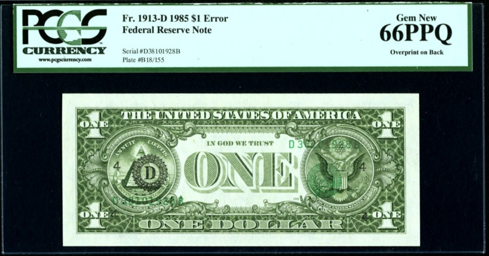 PCGS 66 PPQ Overprint on Back ◉ Third Printing on Back ◉ $939 APR ◉◉◉ Sleeper $1