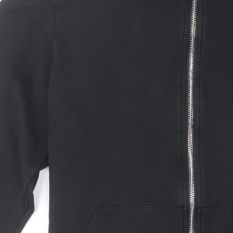 White Threads Men's Black L Basic Hooded Zip Activewear Jacket