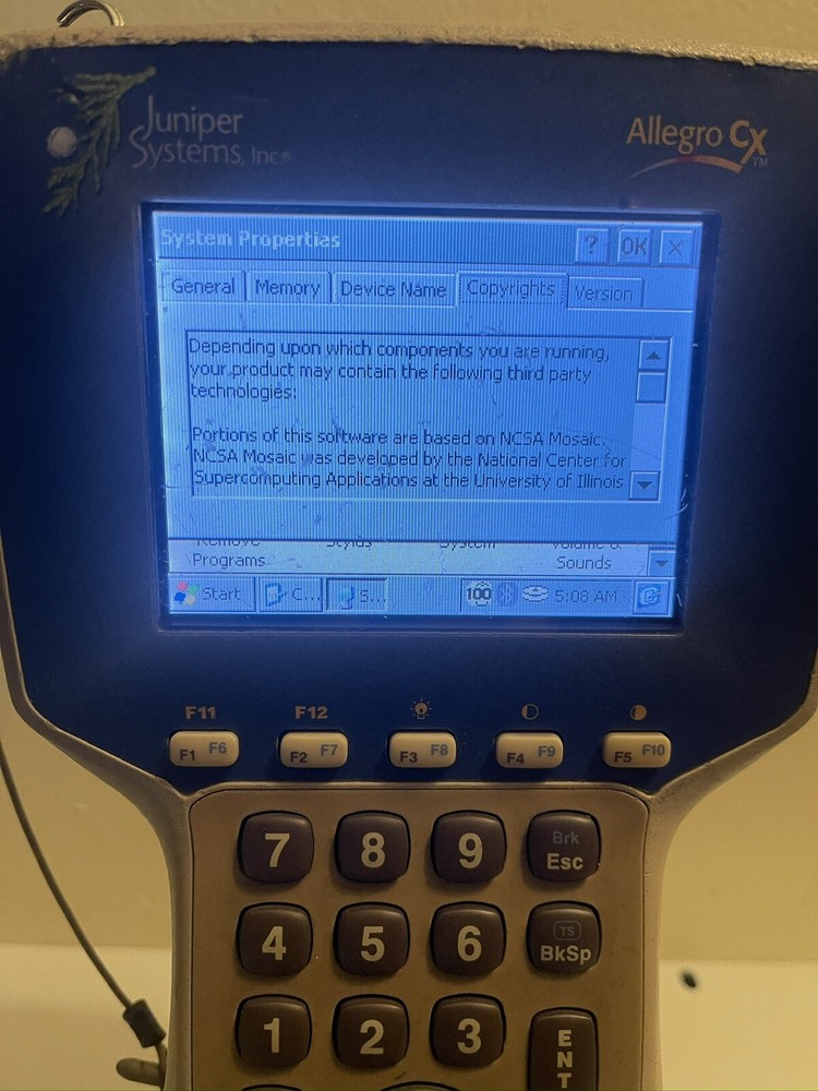 Juniper Systems Allegro CX Handheld Data Collector "Color Screen"
