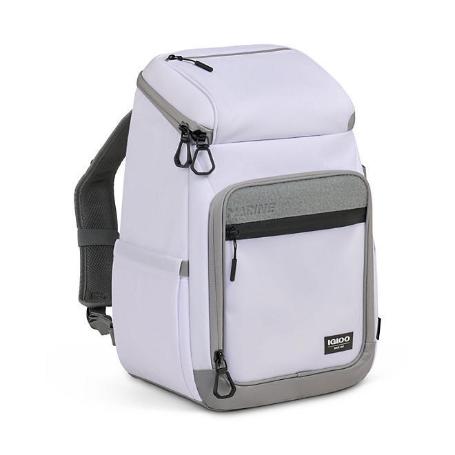 IGLOO MARINE BACKPACK Soft Side Cooler Zippered Pockets Cell Touchscreen Window