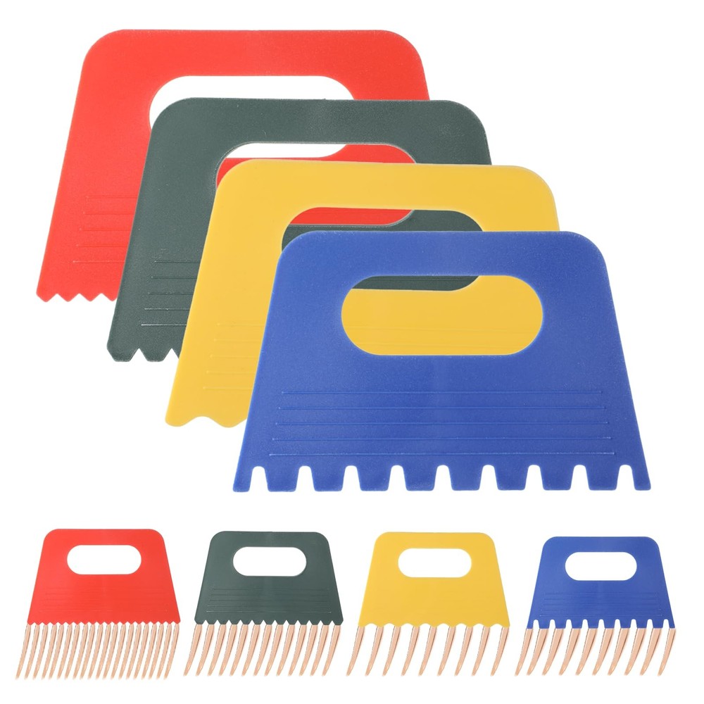 4 Pack Texture Tools for Plaster Plastic Paint Scraper Tool Medium, Colorful
