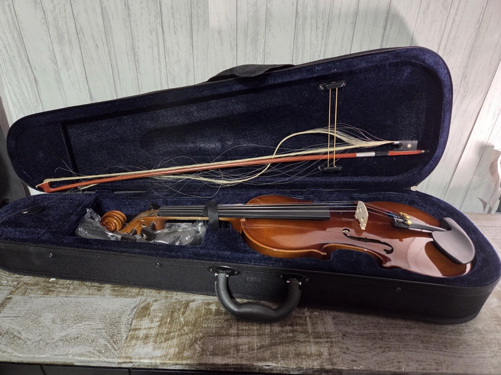 Pyle Solid Wood Violin Stringed Instrument-Student Grade Violin w/ Accessory Kit