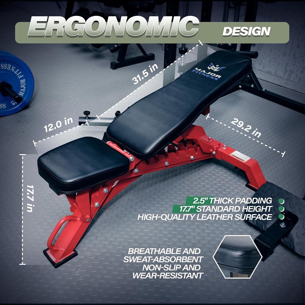 Versatile Adjustable Workout Bench, 32 Positions for Strength Training & Comfort