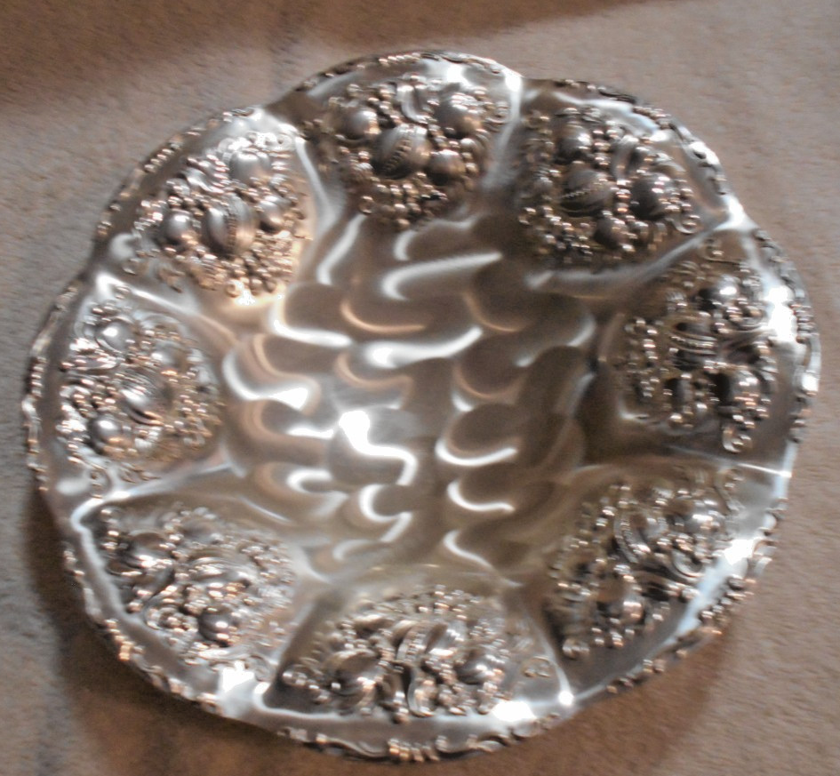 Christmas Themed Footed Silverplate Fruit Bowl