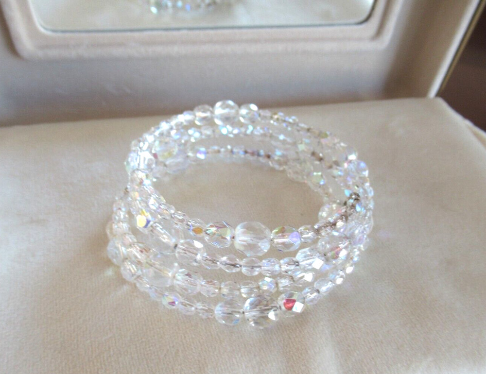 Memory Wire Multiple Rows AB Wrap Adjustable Bracelet, Size S/M New