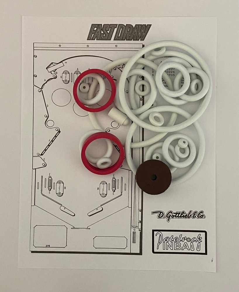 1975 Gottlieb Fast Draw Pinball Machine Rubber Ring Kit