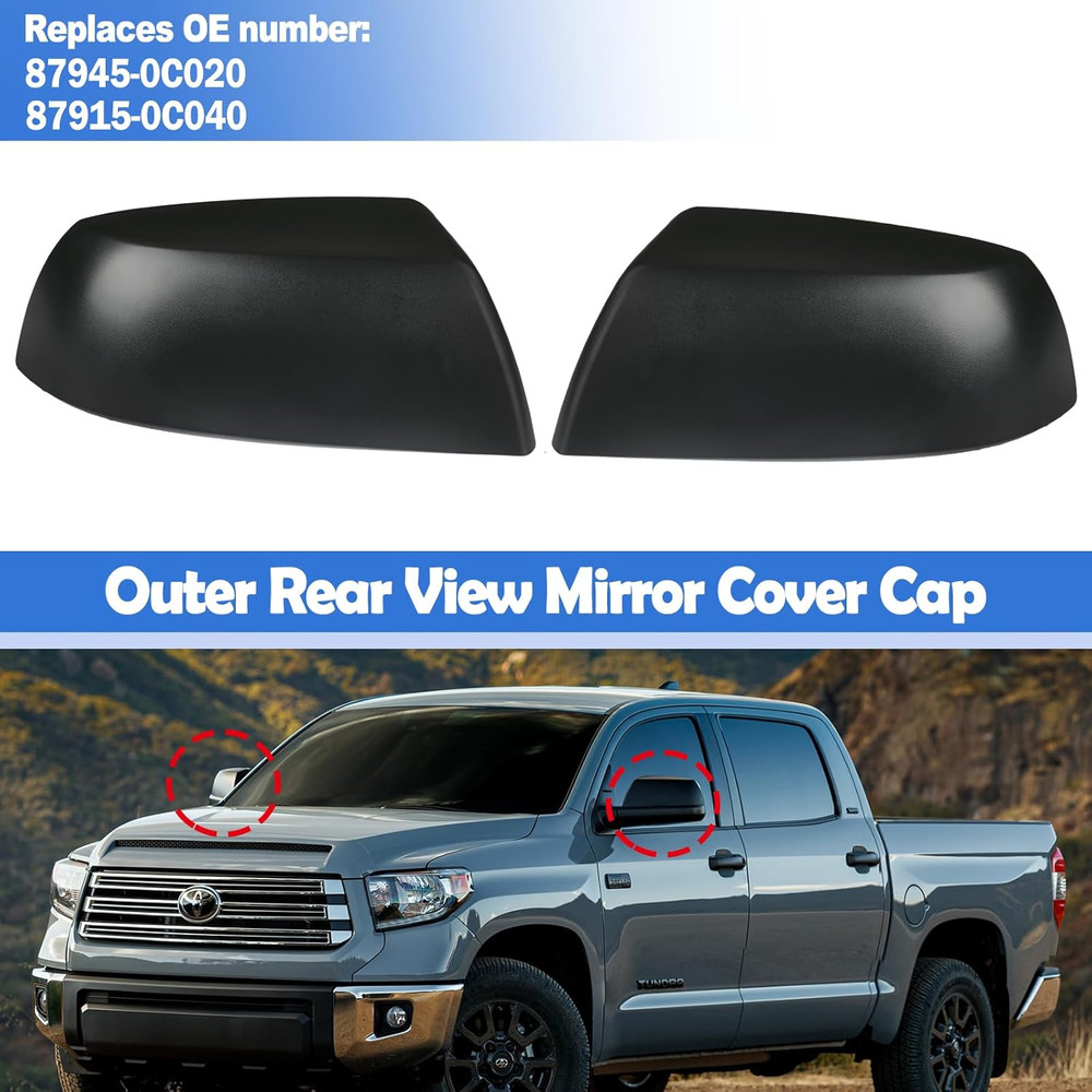 2007-21 Tundra Sequoia Driver Passenger Side Mirror Cover–Compatible Replacement