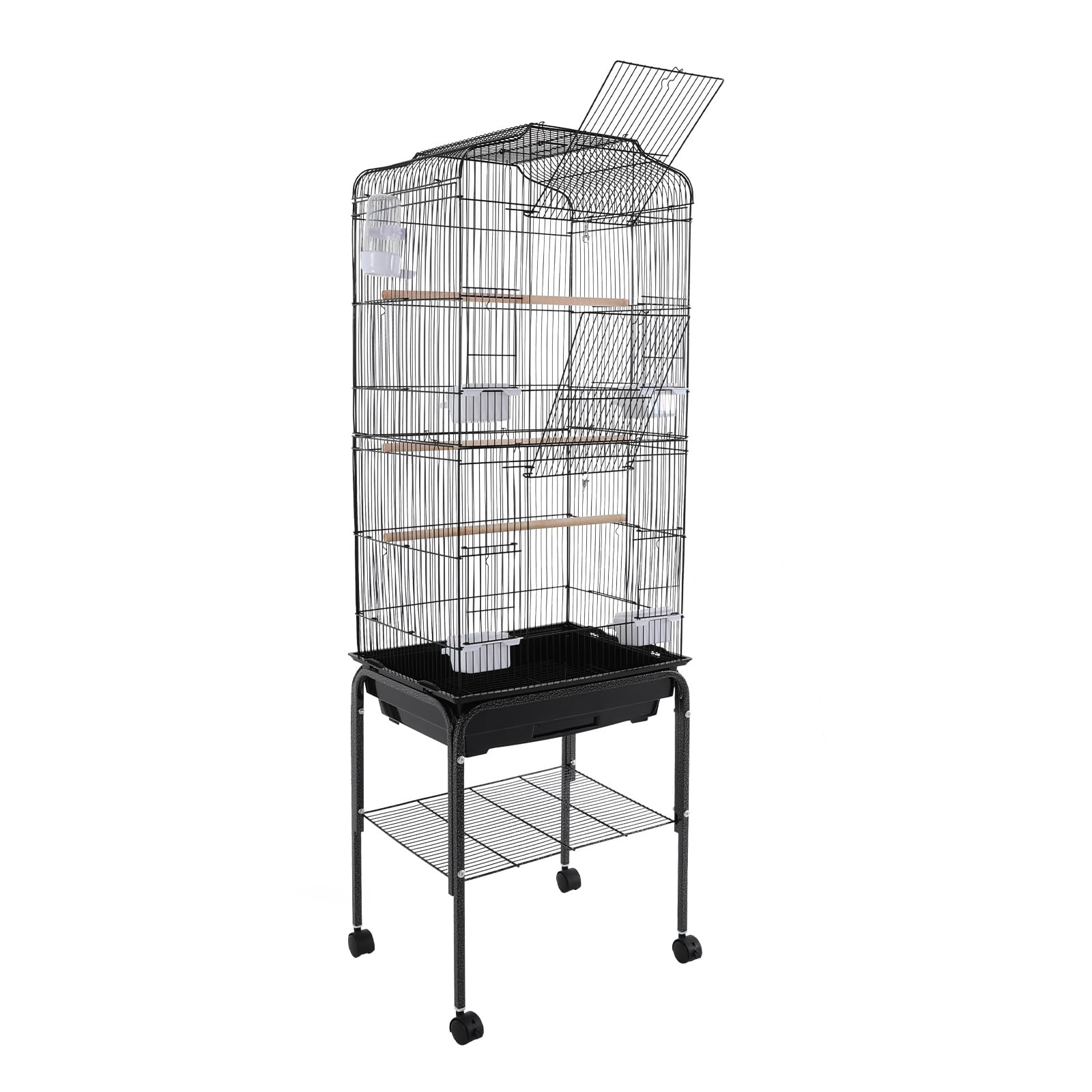 54 Inch Bird Cage with 4 Feeding Bowls and Waterer Iron Cage