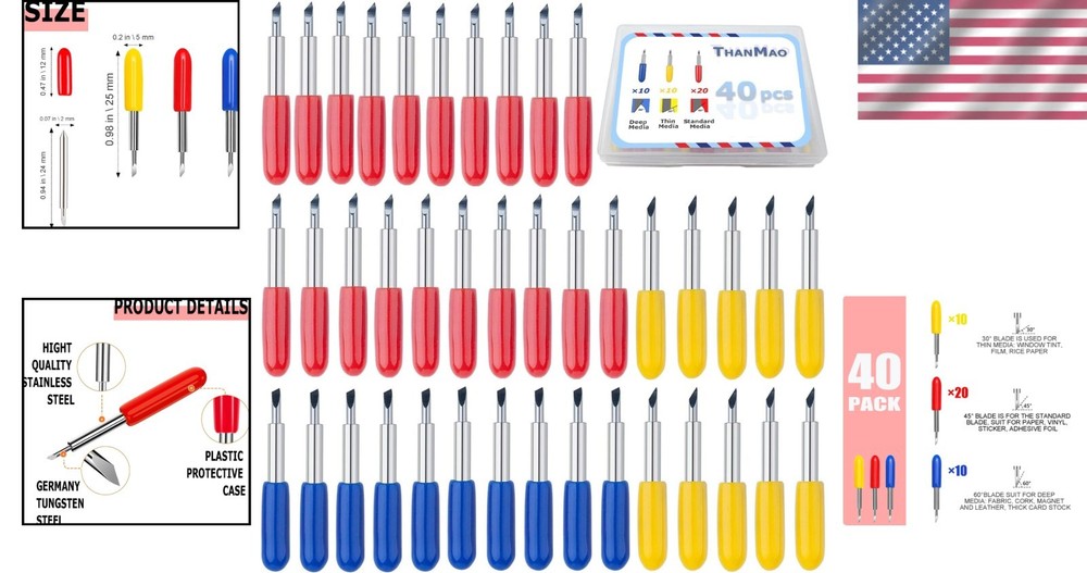 Precision Cutting & Diverse Material Suitability: 40 Pcs Replacement Blade Set