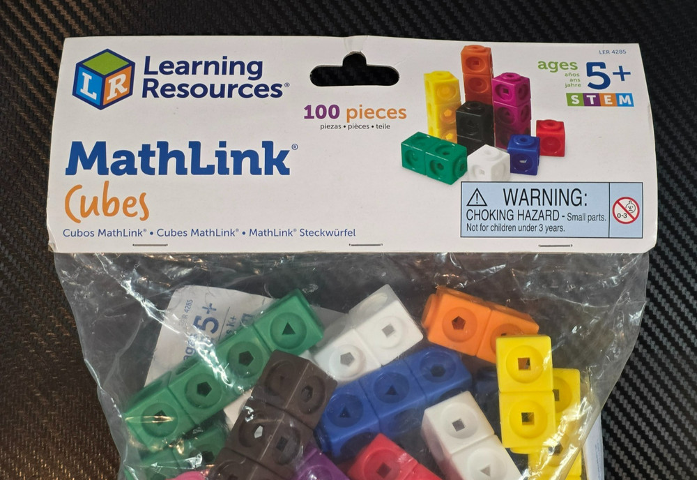 Learning Resources MathLink Cubes Set - 100 Piece STEM Early Learning, Counting