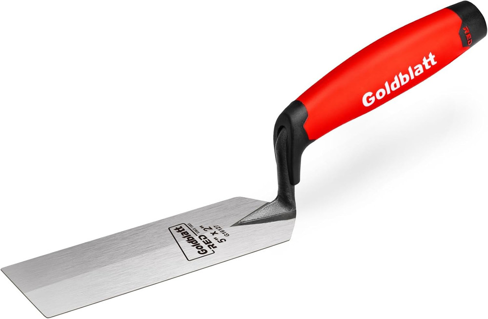 RED Margin Trowel, 5" X 2" Upgraded Ground Blade, Professional Masonry Tools, He