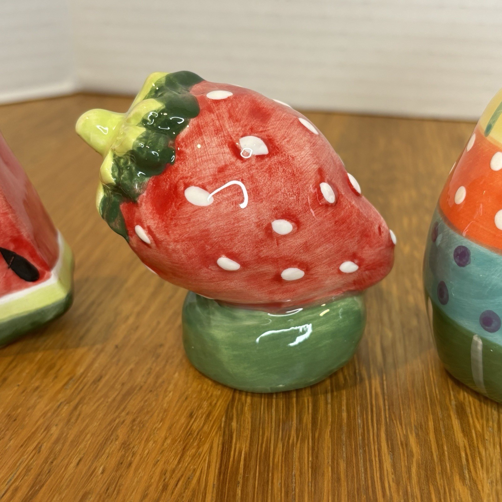 NWT (Set Of 6) Ceramic Charcuterie Board Toppers 3” Watermelon Baseball Golf Egg