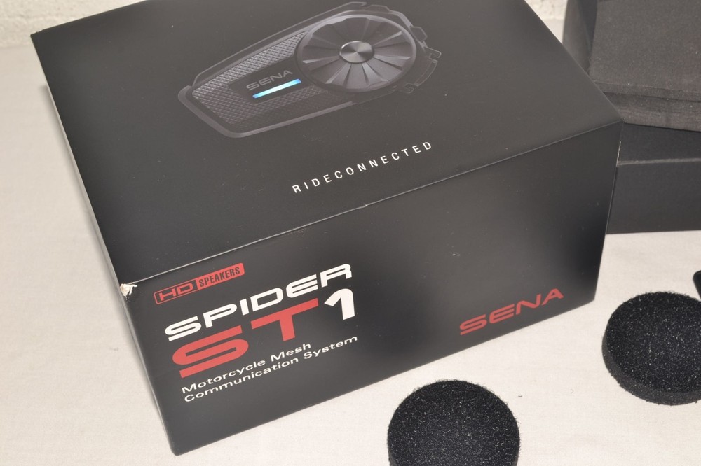 SENA Spider ST1 Motorcycle Mesh Communication System COMPLETE OPEN BOX/UNTESTED