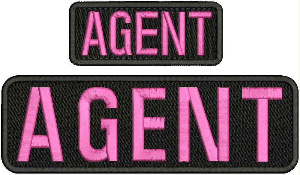 AGENT EMB PATCH 3X10 AND 2X5 hook on back PINK ON MULTICAM
