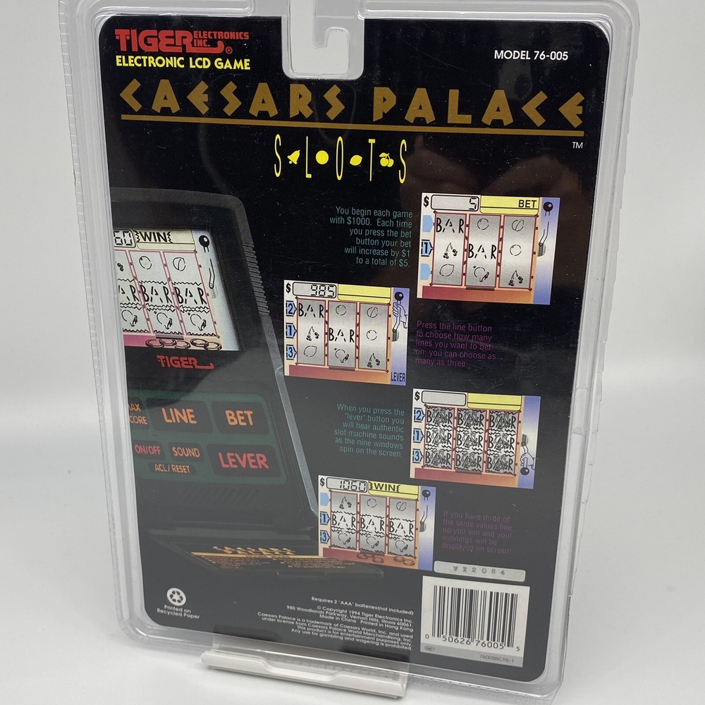 Vintage Tiger Electronics LCD Game Caesars Palace Talking Slots 1994