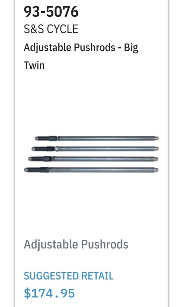 S&S Cycle - 93-5076 - Adjustable Pushrods