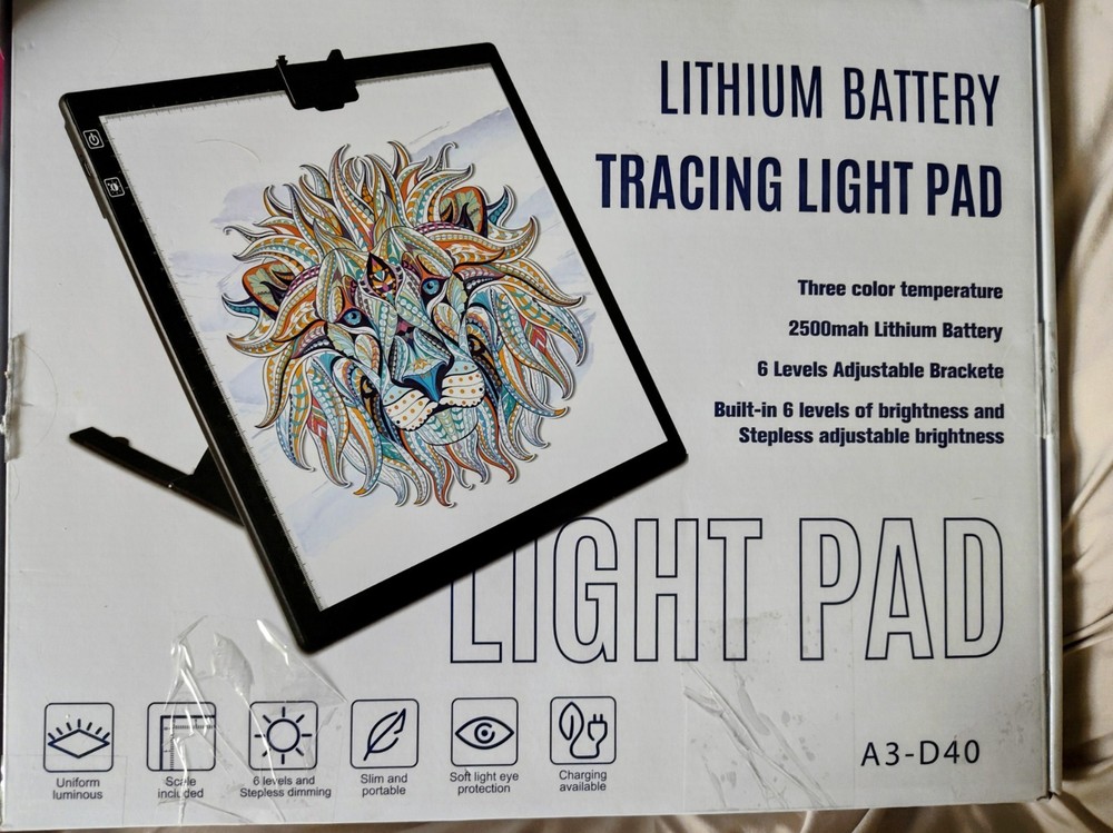 A3 LED Light Pad Tracing Light Box – Rechargeable, Adjustable Brightness