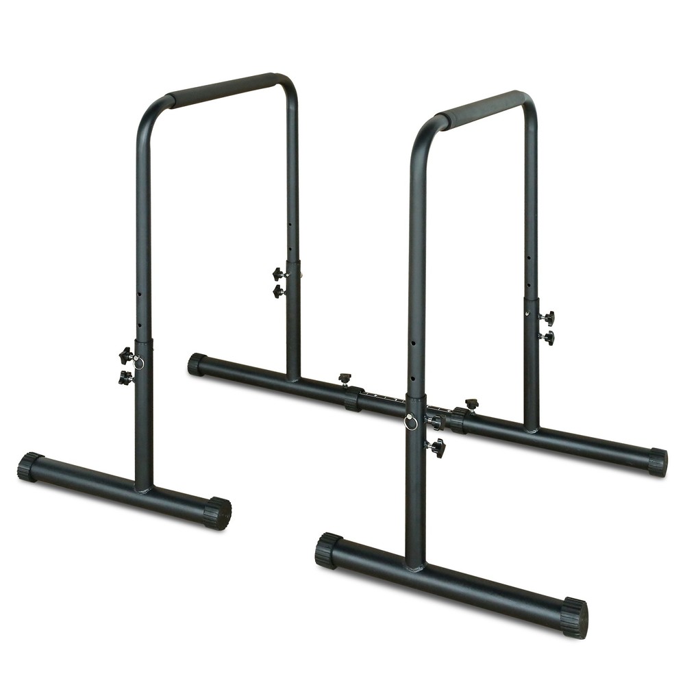 Power Tower Dip Station Pull Up Bar Stand Adjustable Height Heavy Duty Multi-Fun