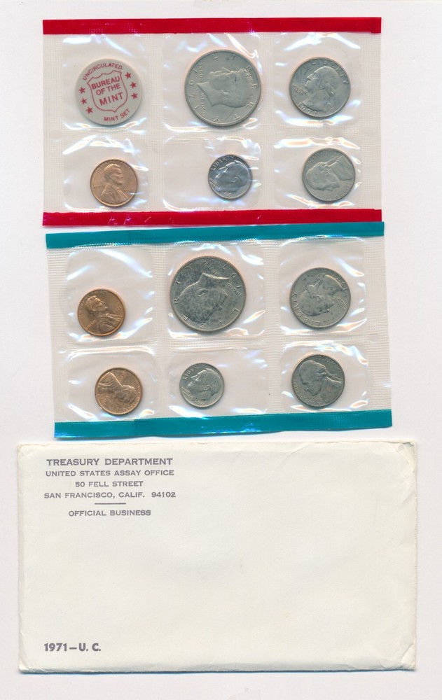 1971 US MINT UNCIRCULATED COIN SET P D