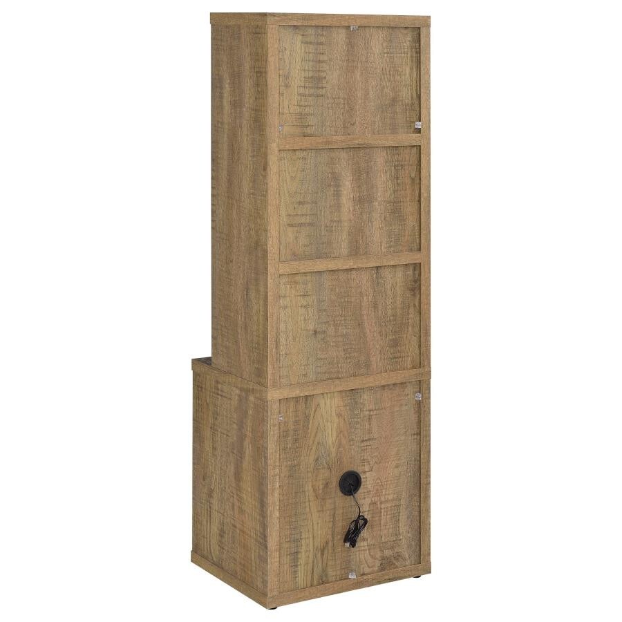 Westpark 3-shelf Bookcase with USB and Lockable Drawer in Mango