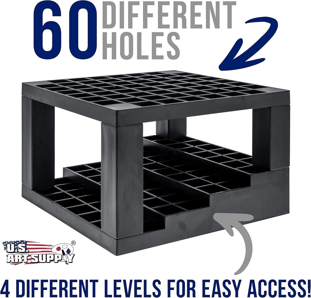 Portable 60 Hole Art Tool Storage Solution – Easy Access to Markers & Brushes