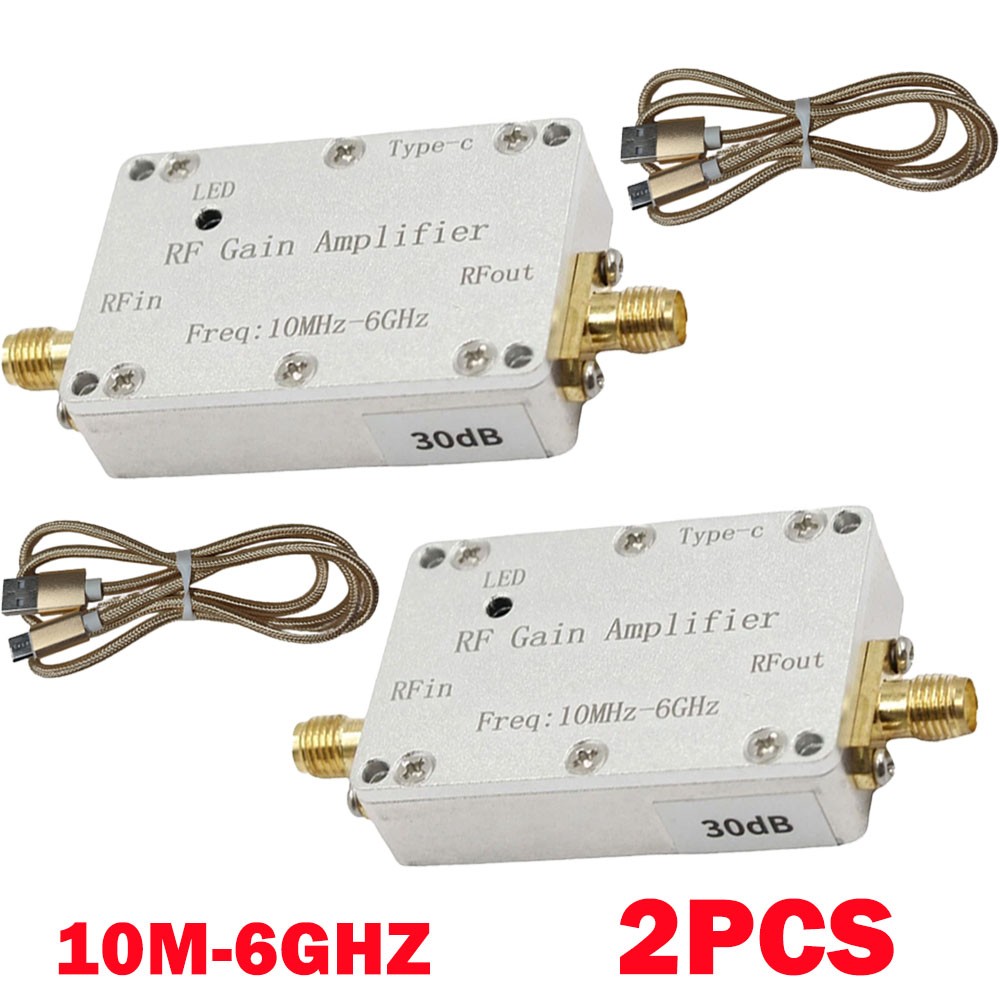 2Pcs 10M-6GHz RF Amplifier 30dB High Gain Driver Receiving Amplifier Module US