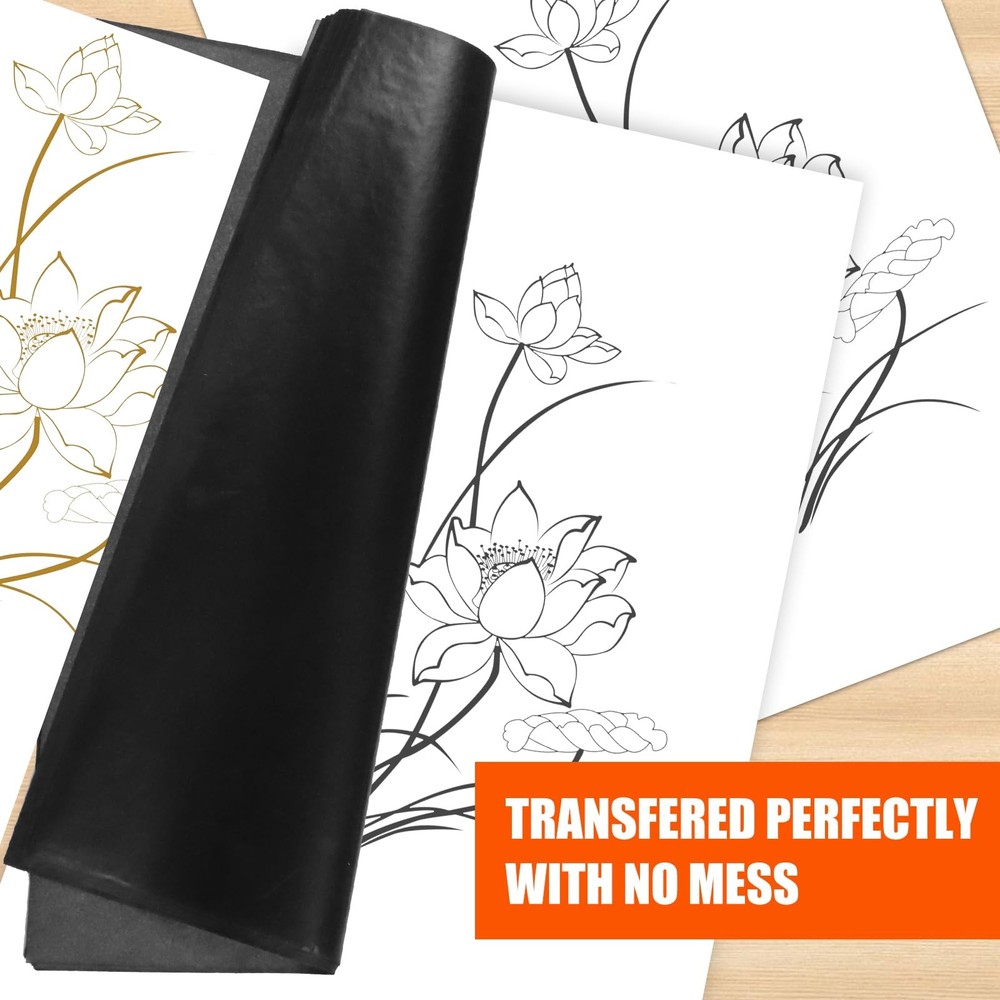200 Sheets Carbon Paper Black Graphite Transfer Tracing and