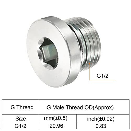 Internal Hex Head Pipe Fitting Plug, Male Thread 45# Steel Socket Plug G1/2 1