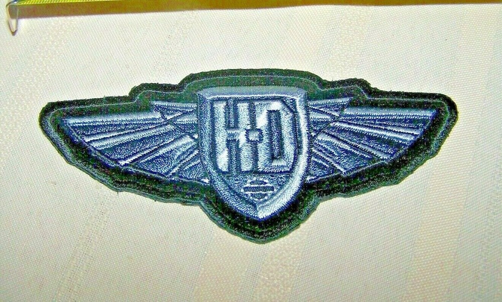Harley Davidson H.D. Block Wings Black Silver Back Vest Patch 5-1/4 x 2-1/2