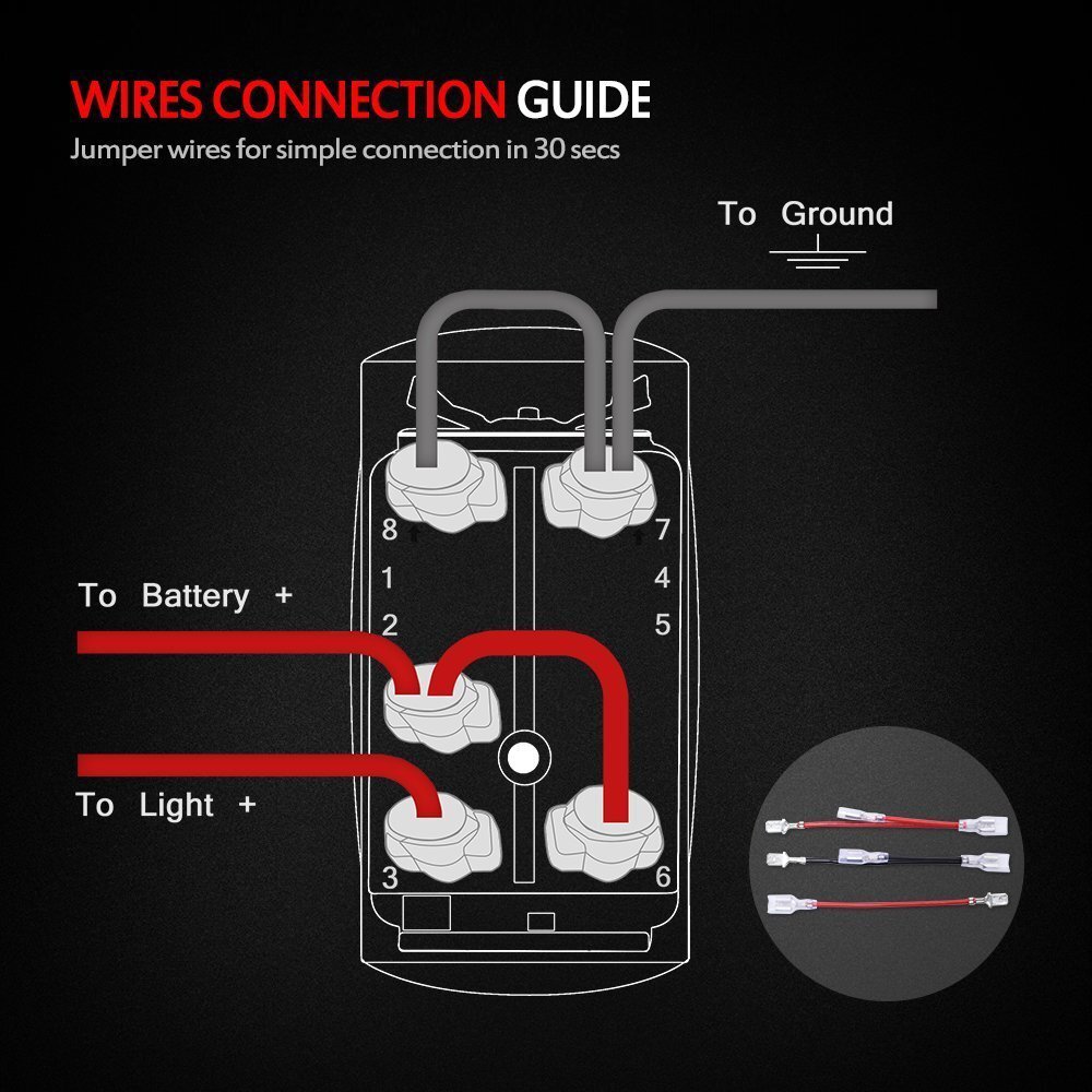 Wiring Harness Kit ON-OFF Switch Offroad Relay Fuse LED Work Light Bar 2-Lead