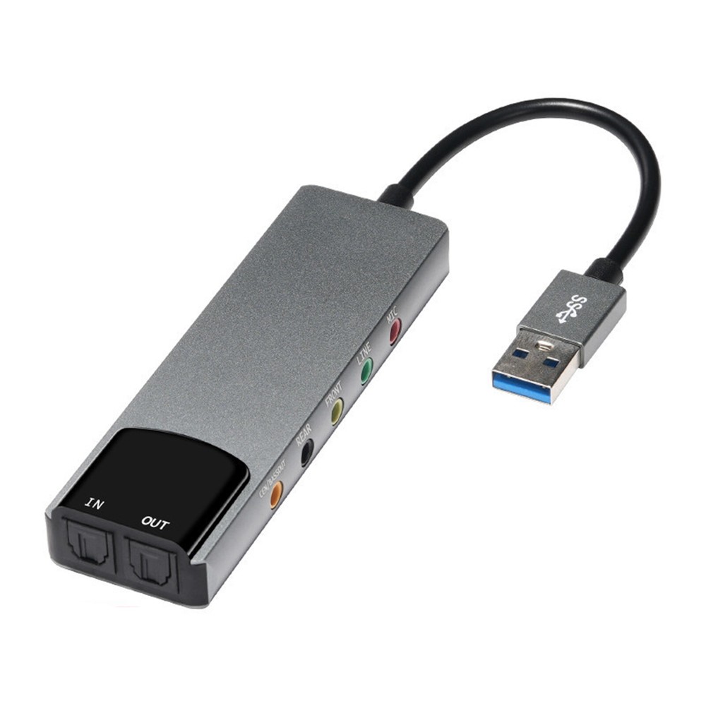 New Aluminum AlloyUSB Optical Fiber SPDIF Card Computer External Multi-FunctionB