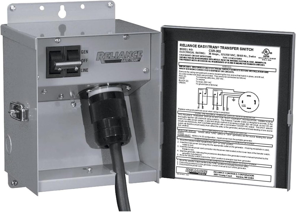 Reliance Controls CSR202 Easy/Tran Transfer Switch