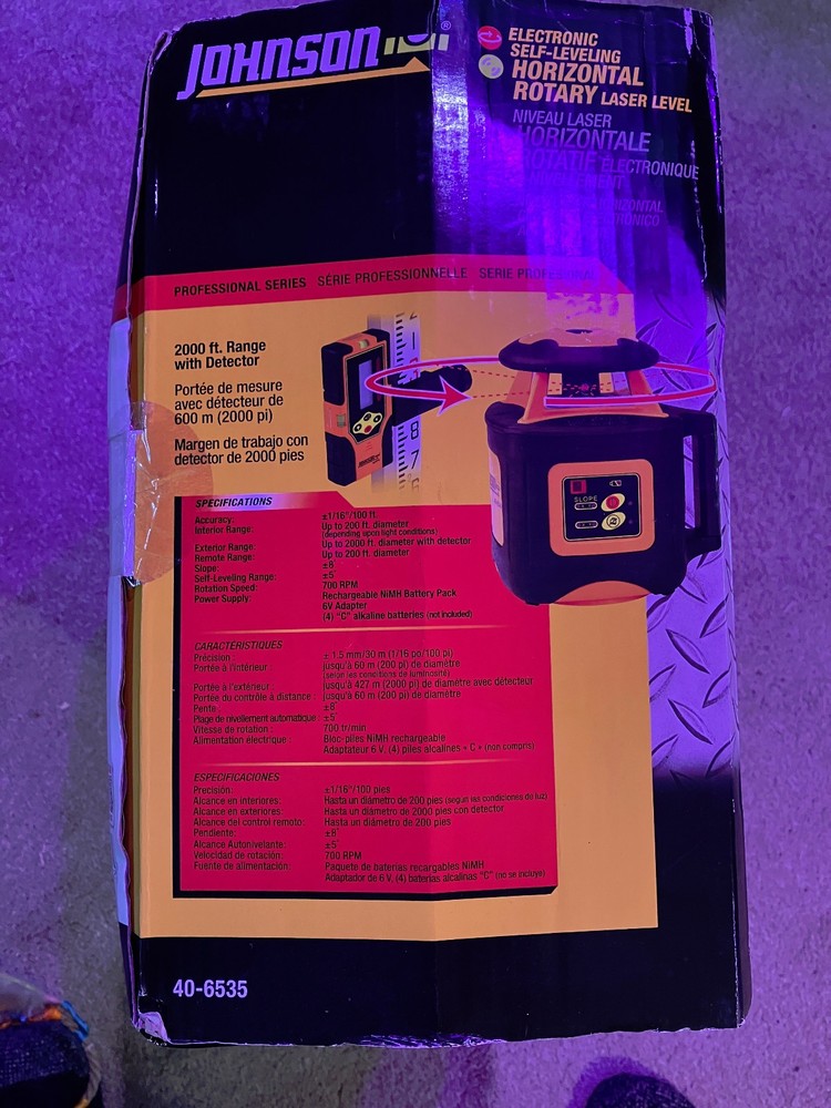 Johnson Level & Tool 40-6535 electronic self leveling horizontal rotary laser